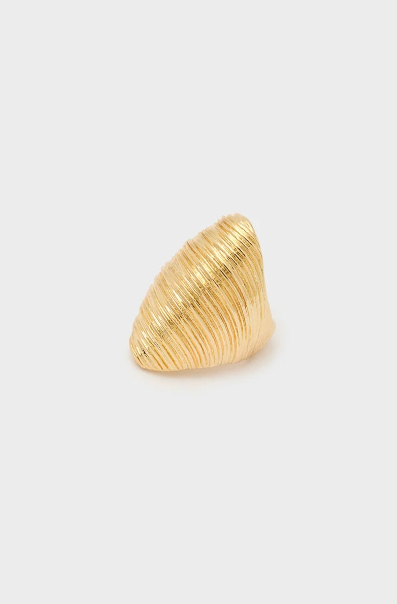 ANELLO OVERSIZE RIGATO ORO