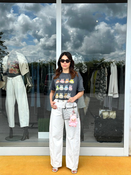 Jeans baggy con cuciture a contrasto