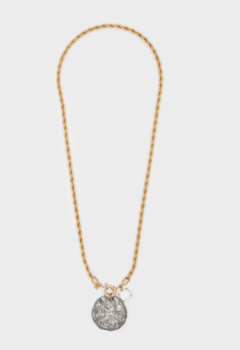 COLLANA LUNGA ORO ANTIC+PENDENTE TONDO