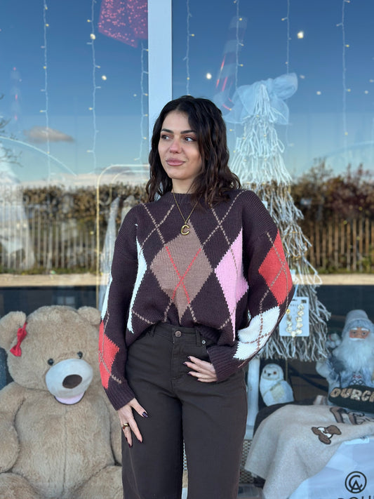 Pull girocollo rombi