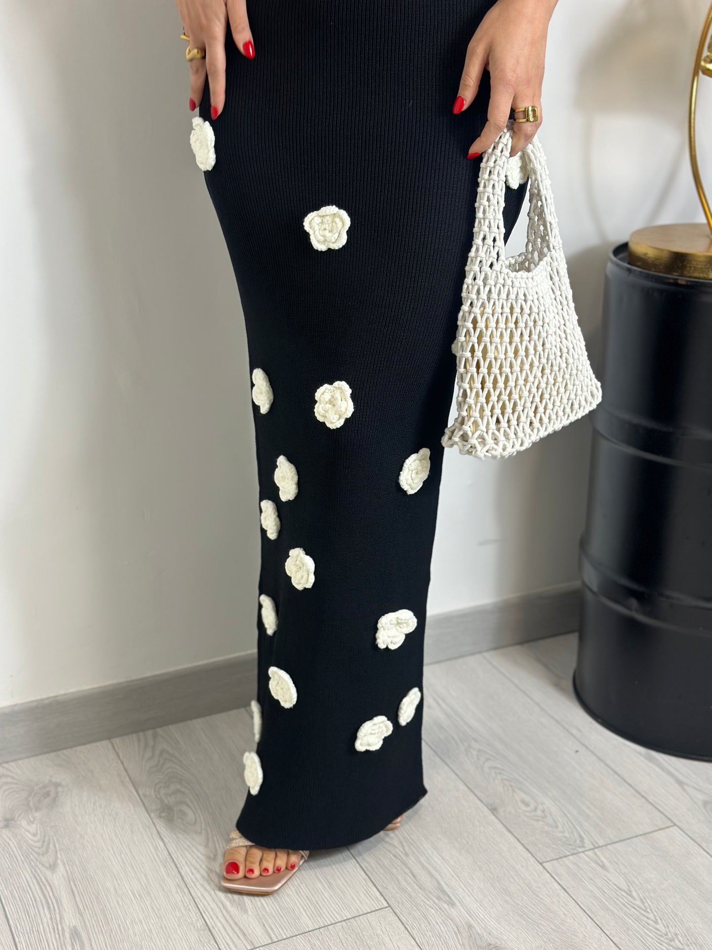 Abito in maglia con fiori