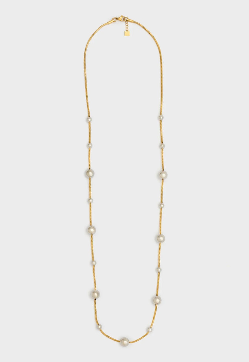 COLLANA LUNGA SFERE ACC.INO. ORO\ARGENTO