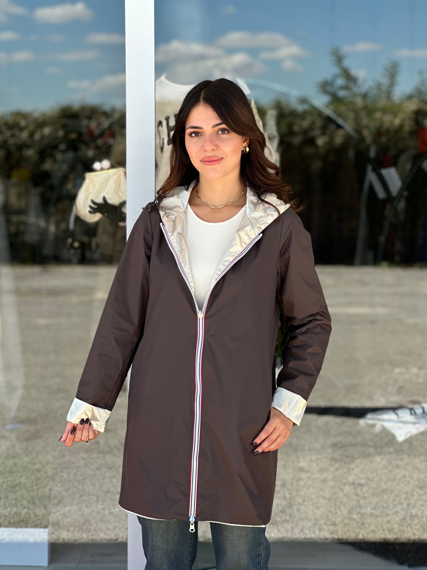 Giacca impermeabile double-face