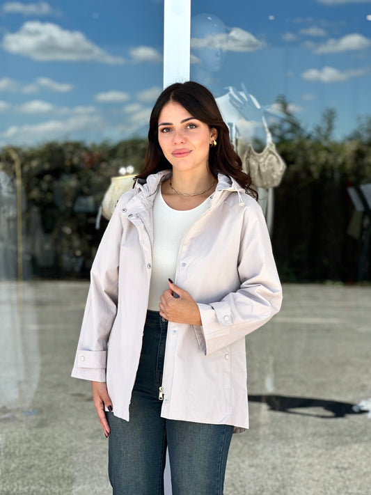 Giacca impermeabile beige