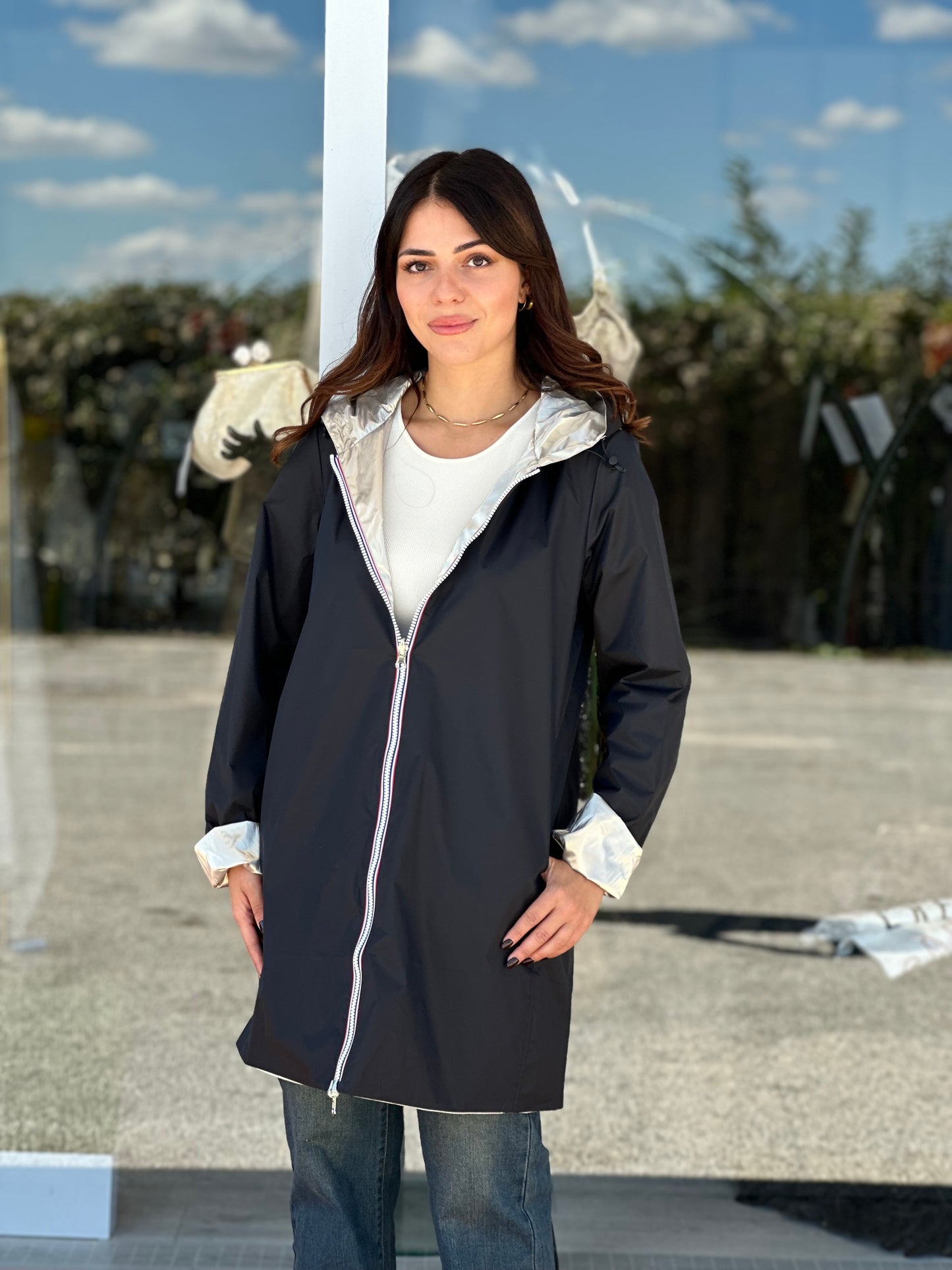Giacca impermeabile double-face