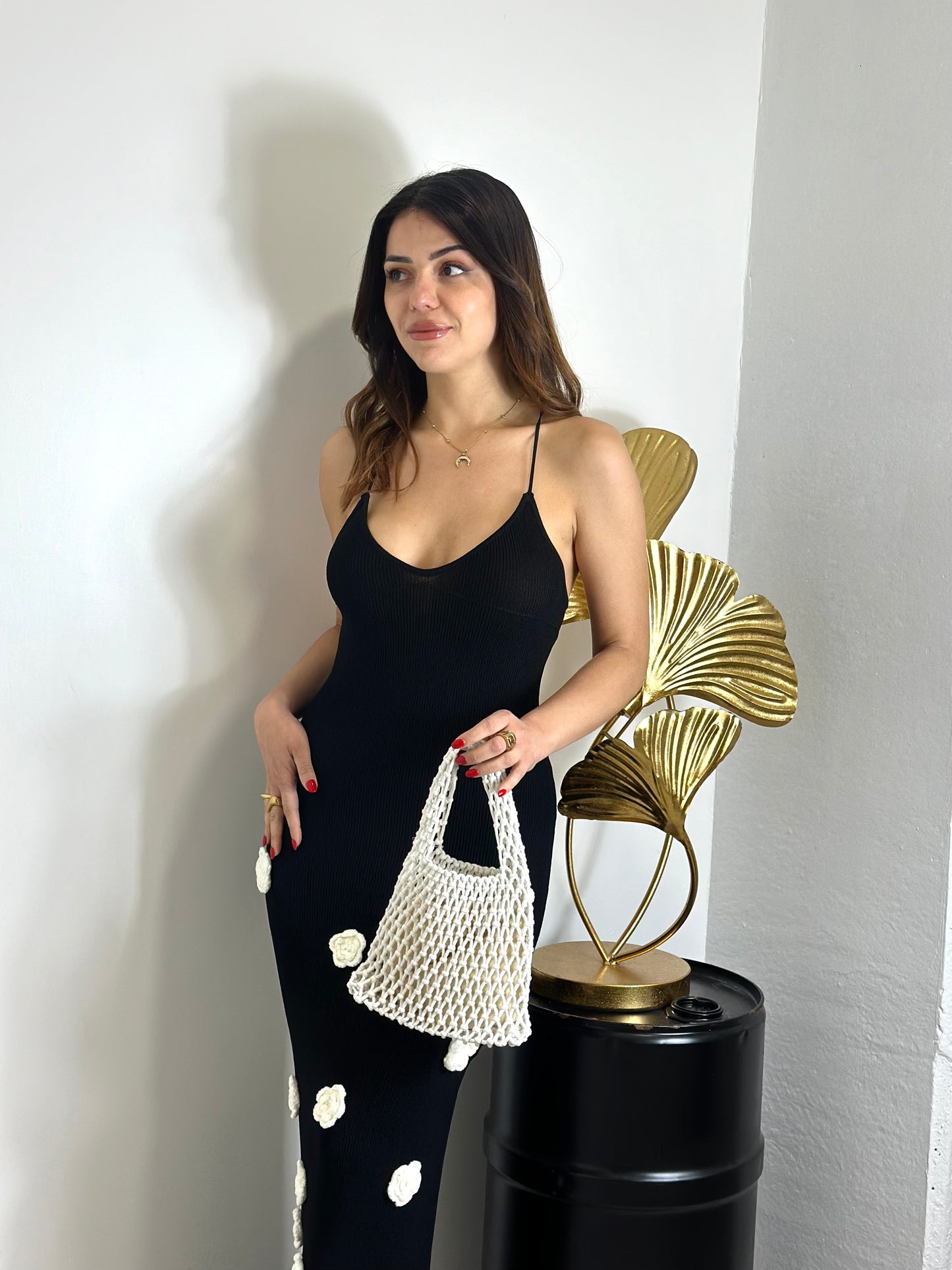 Abito in maglia con fiori