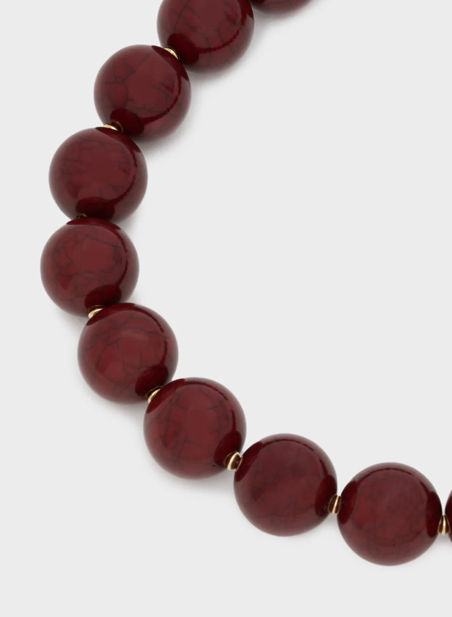 COLLANA PETRA SFERE IN RESINA BORDEAUX