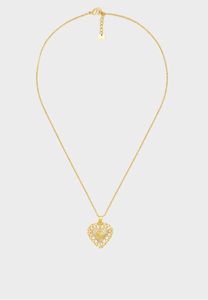 COLLANA CIONDOLO CUORE+ZIRCONI ORO