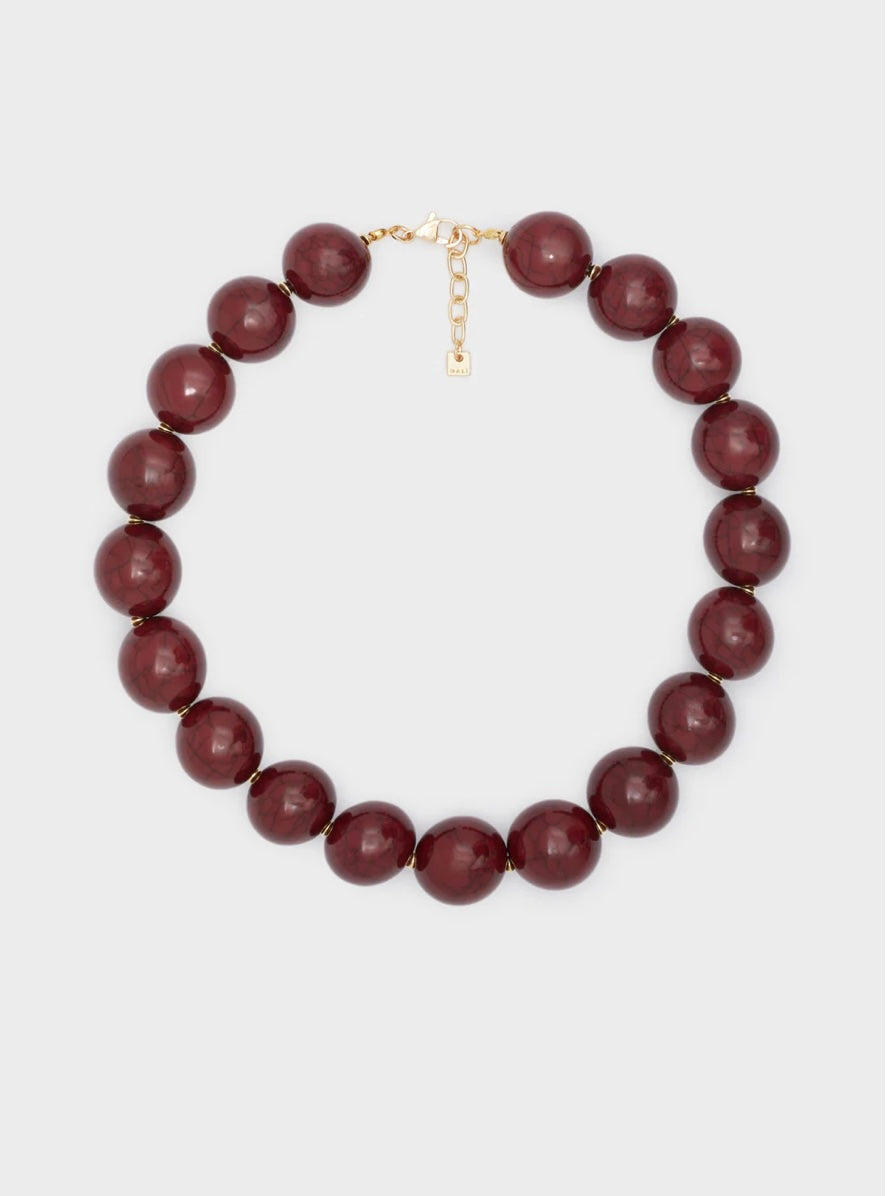 COLLANA PETRA SFERE IN RESINA BORDEAUX