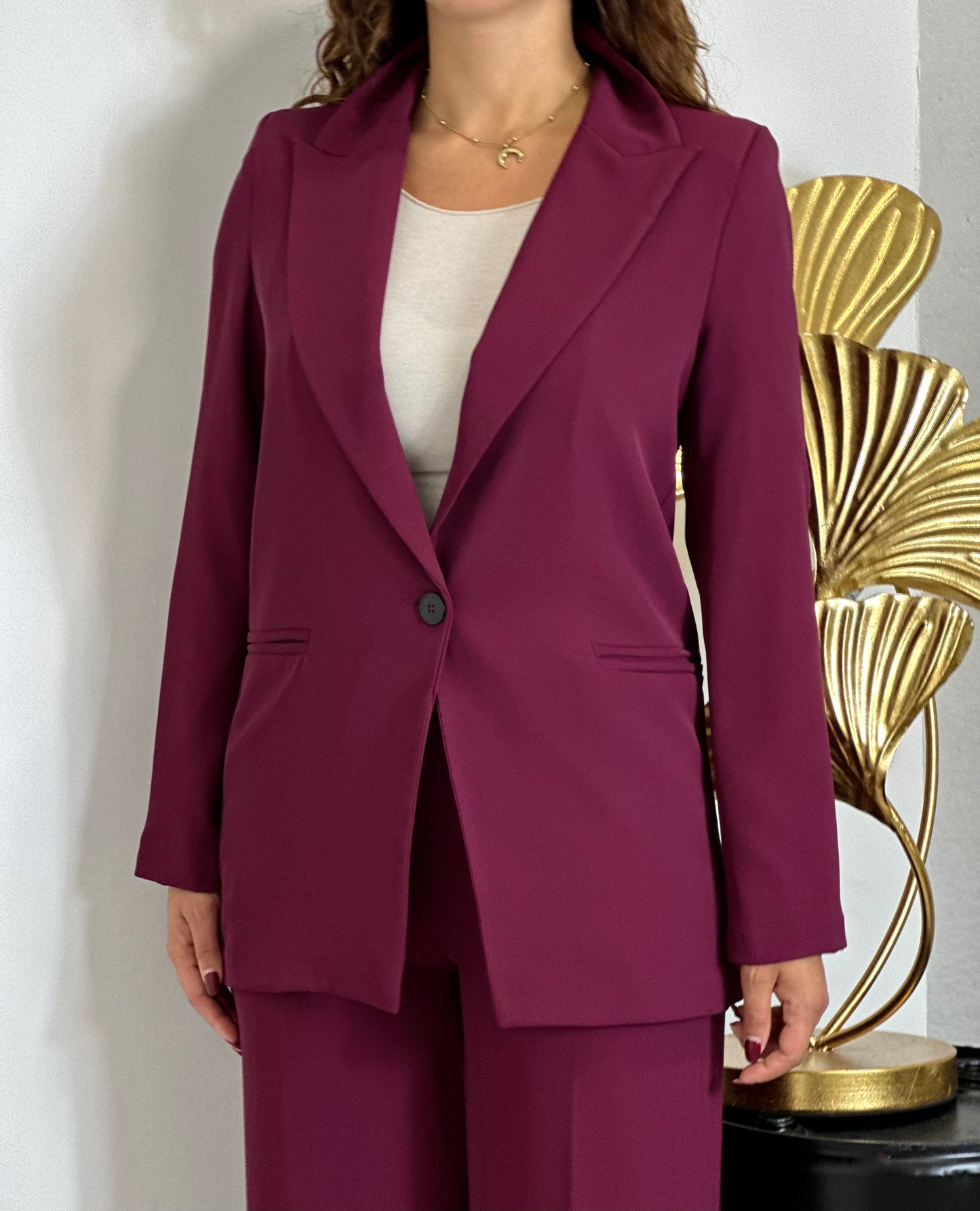 Tailleur monopetto bordeaux