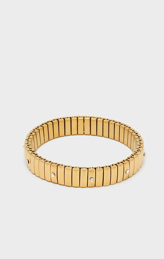 BRACCIALE MAGLIA ORO PIETRE CLEAR