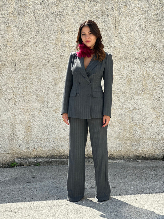 Blazer gessato doppiopetto