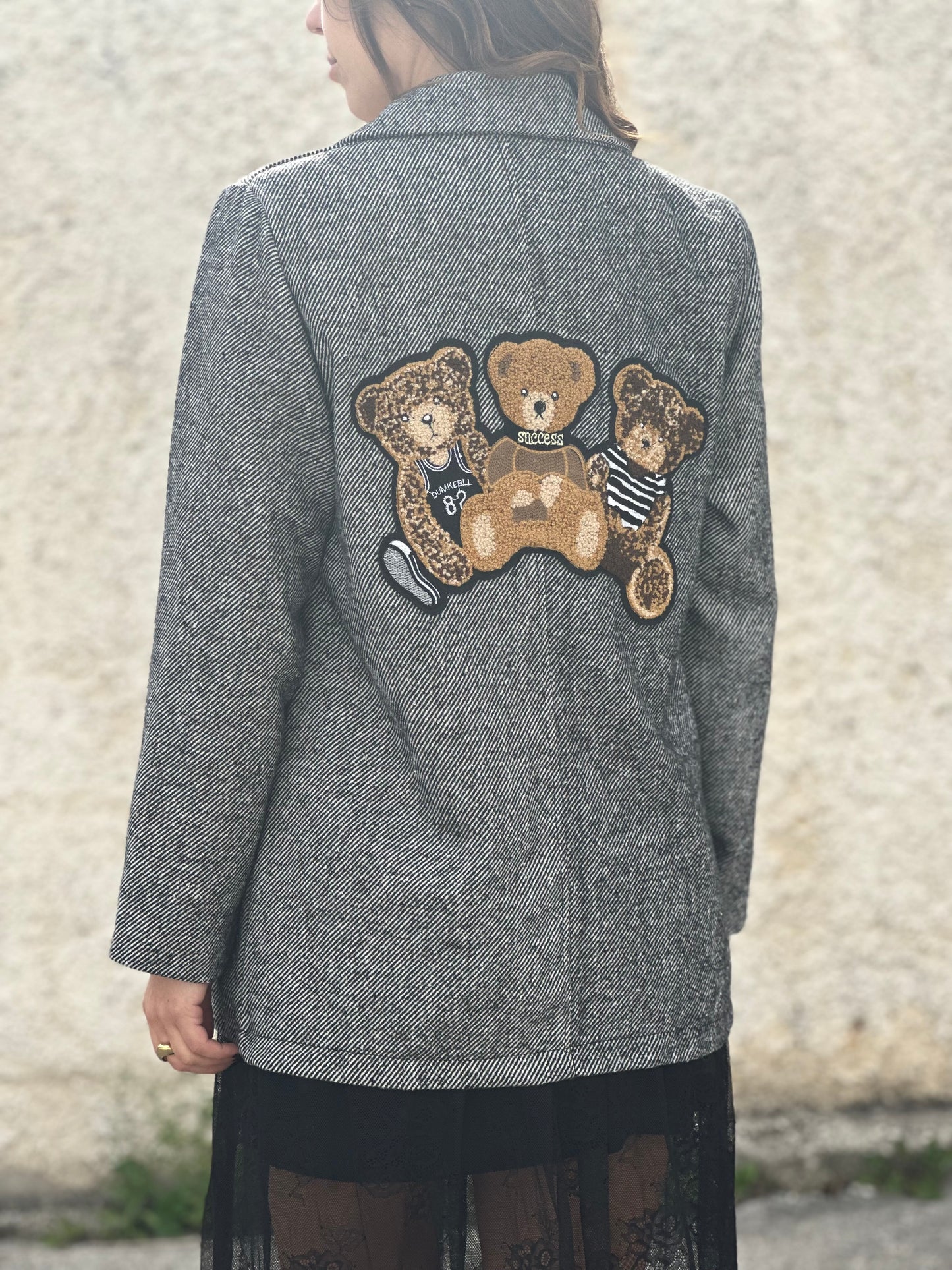 Blazer spigato teddy