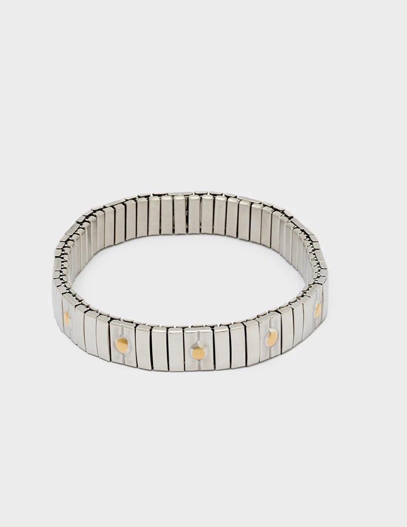 BRACCIALE MAGLIA ACC.INO. ARGENTO DOTS ORO