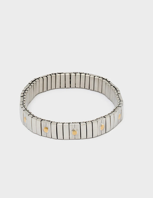 BRACCIALE MAGLIA ACC.INO. ARGENTO DOTS ORO