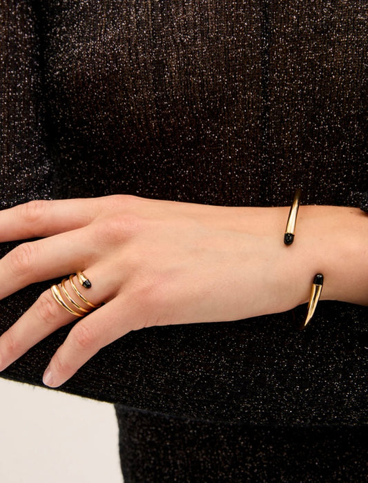 BRACCIALE IRREGOLARE ORO\NERO