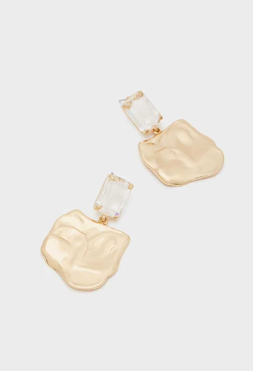 ORECCHINI LAVORATI + PIETRA CLEAR/ORO