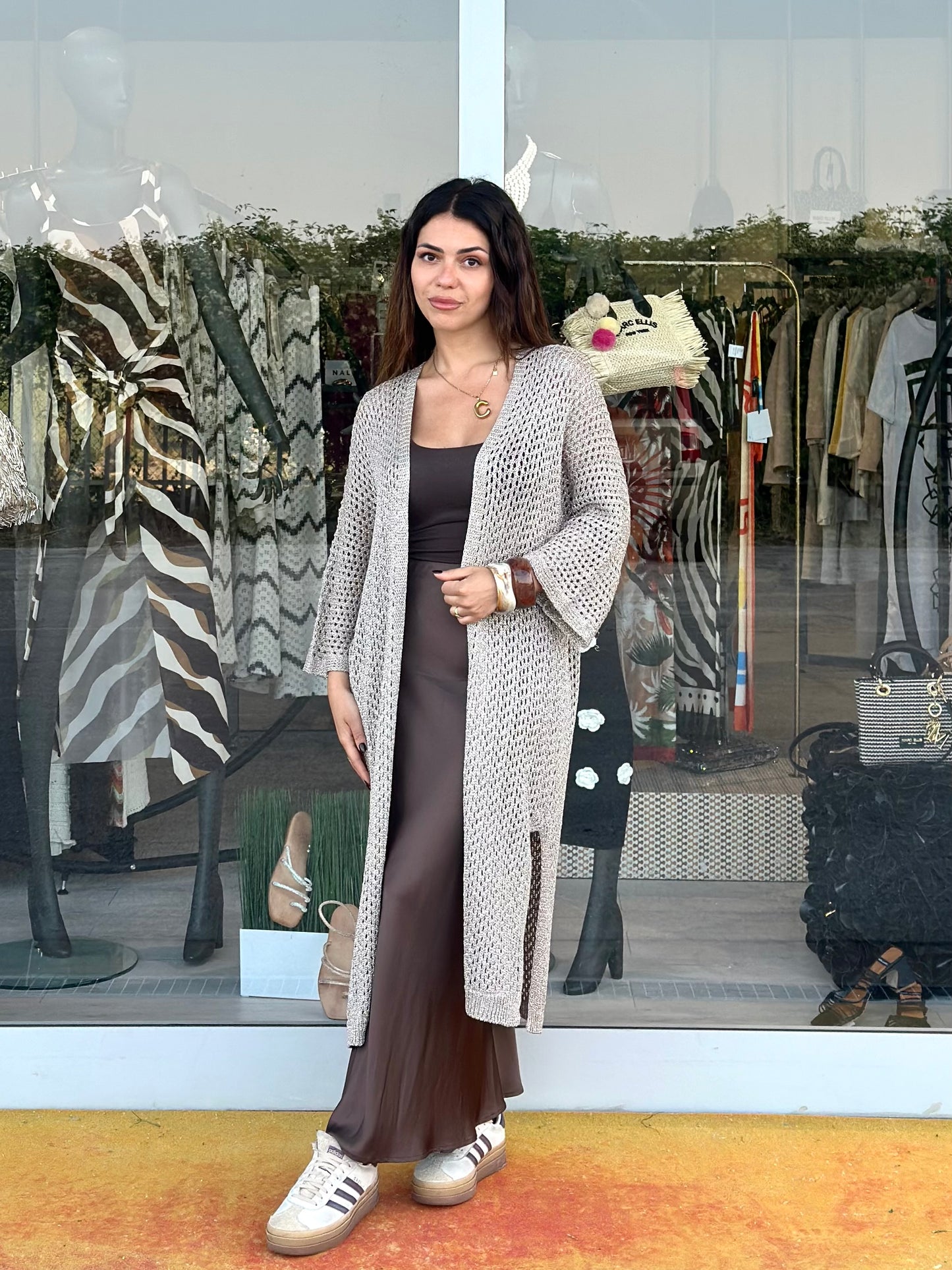 Cardigan in filo lamé