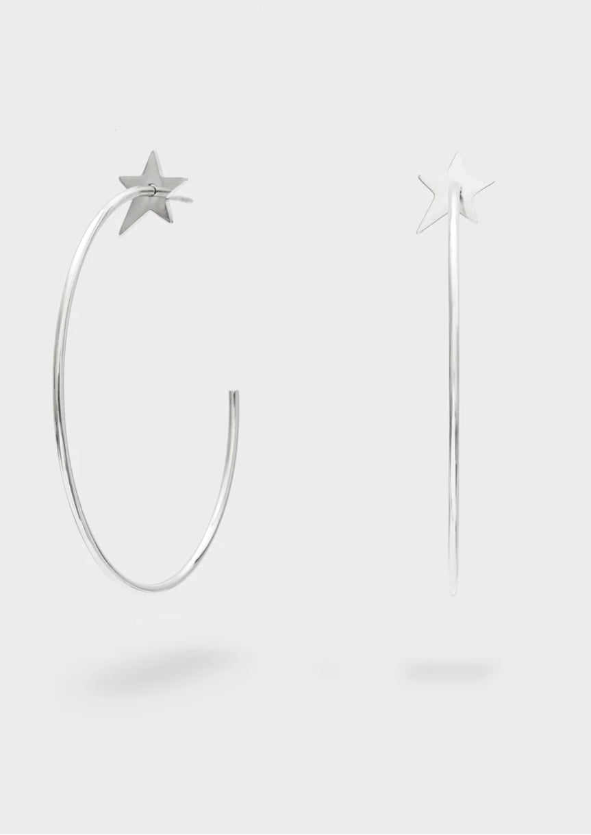 ORECCHINI STAR CERCHIO ACC.INOS ORO/ARGENTO