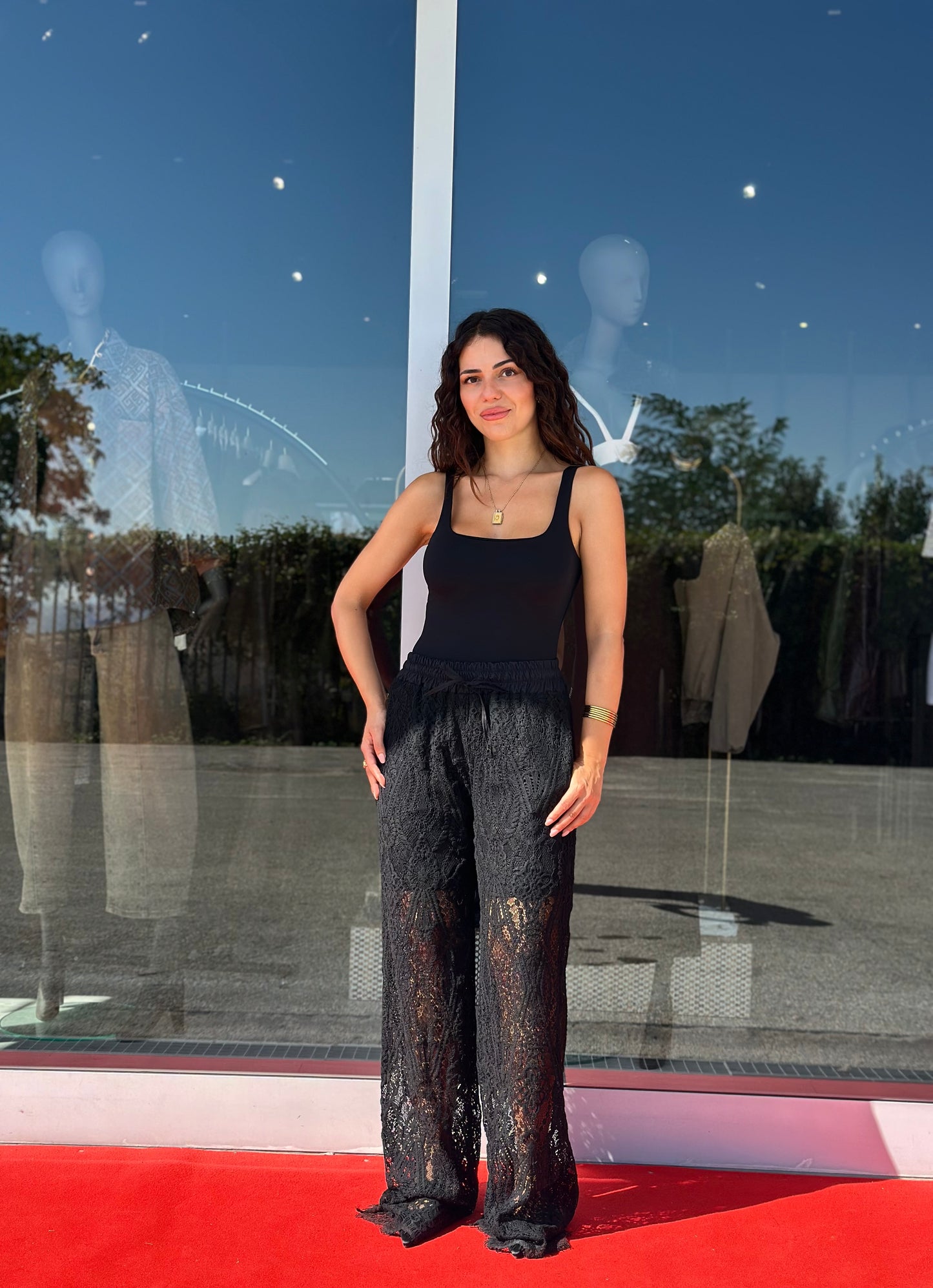 Pantaloni da completo in pizzo