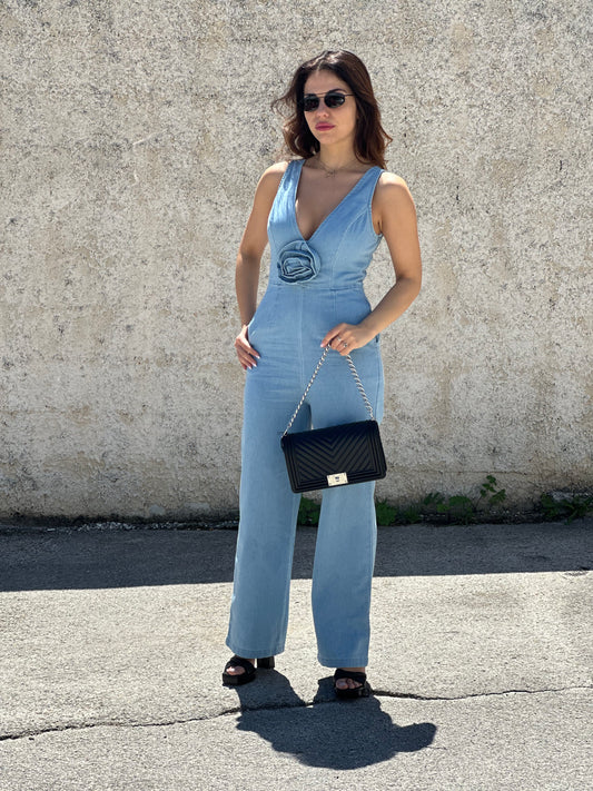 Jumpsuit denim fiore