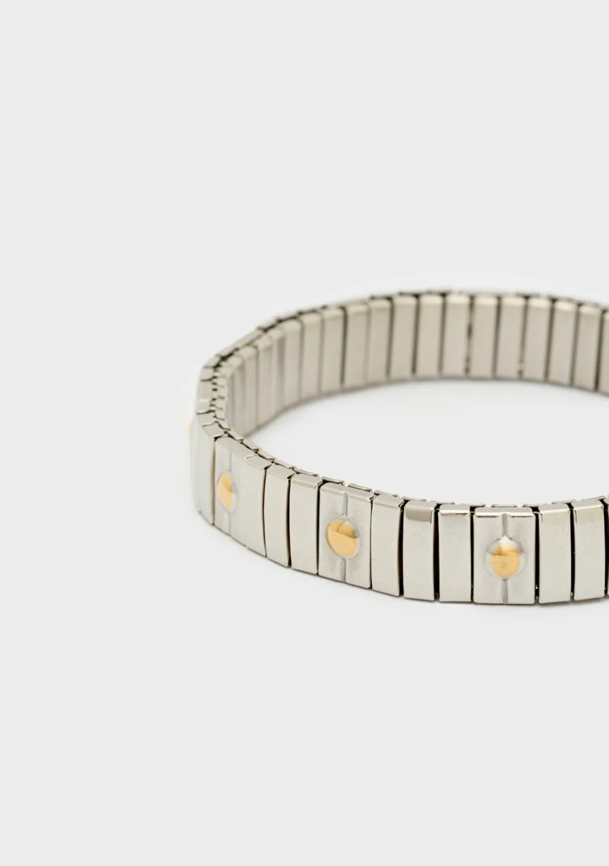 BRACCIALE MAGLIA ACC.INO. ARGENTO DOTS ORO