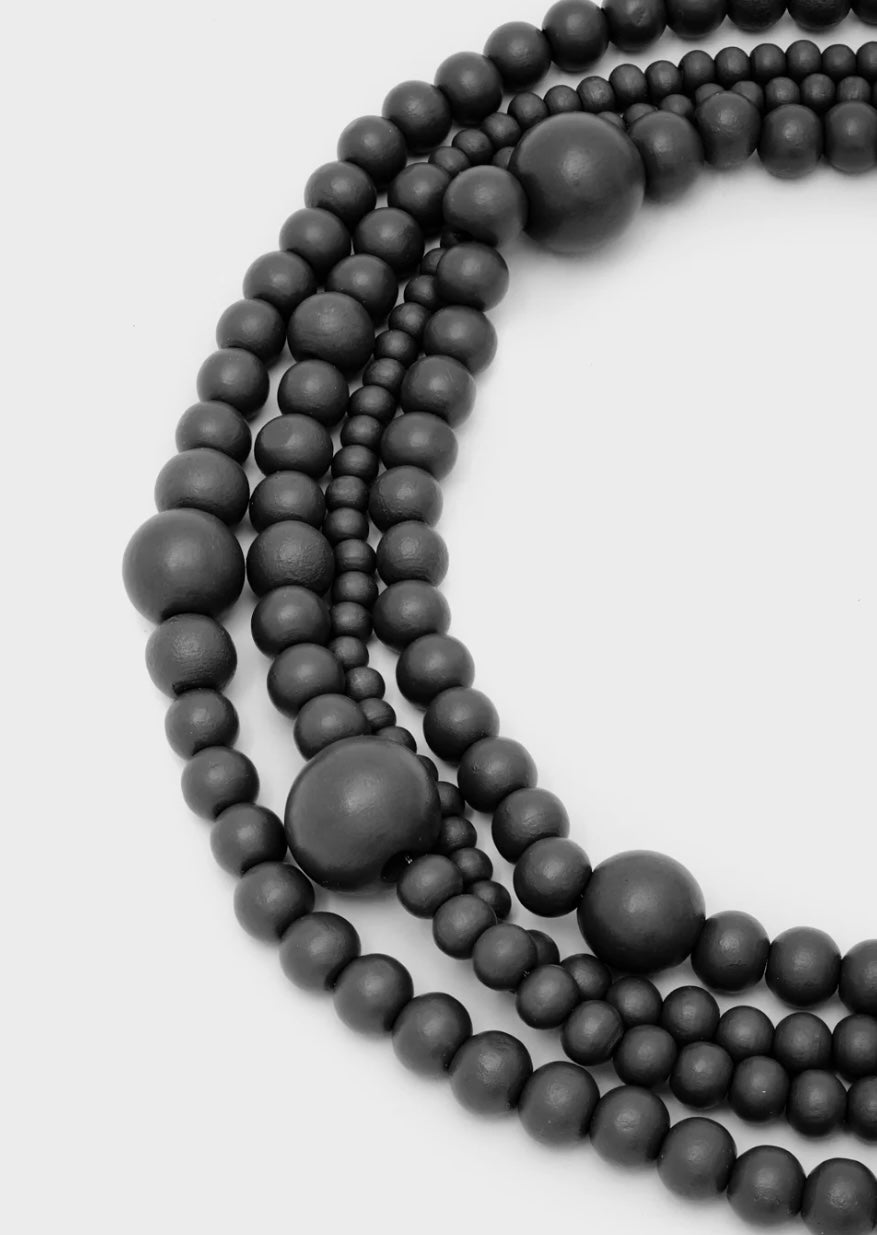 COLLANA UMA MULTIFILO PERLE IN LEGNO