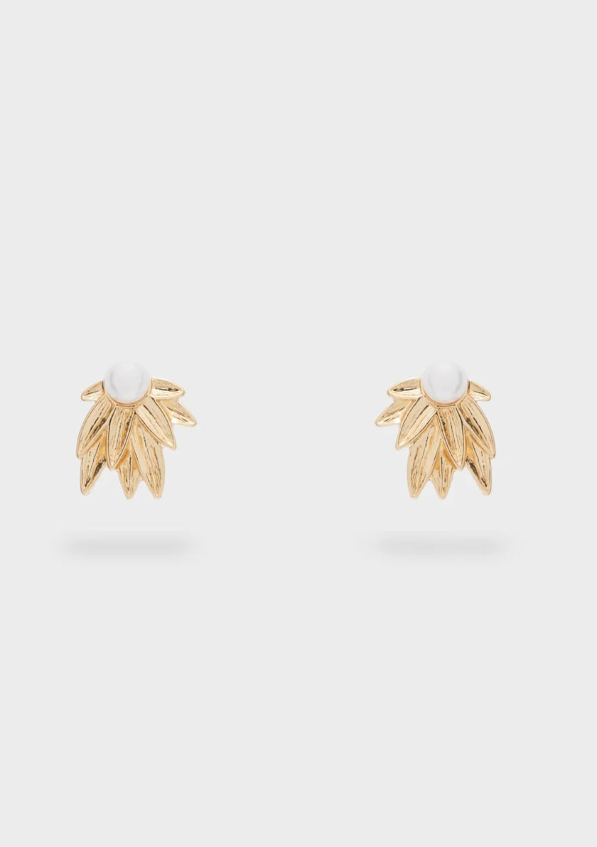 ORECCHINI FOGLIE/PERLE ORO