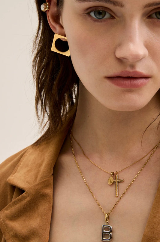 COLLANA CROCE+EFFIGE ACC.INO. PLA.ORO 18