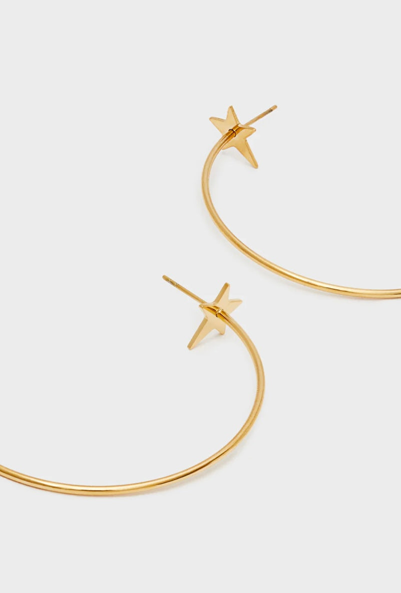 ORECCHINI STAR CERCHIO ACC.INOS ORO/ARGENTO