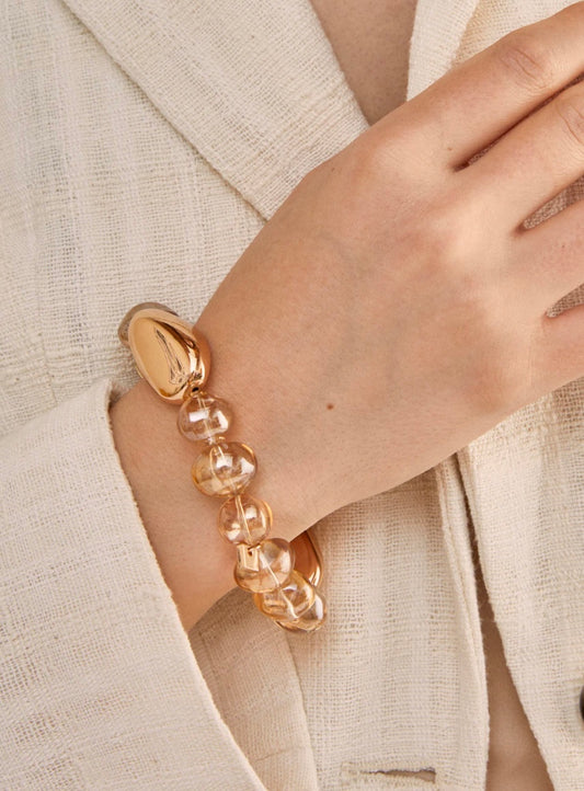 BRACCIALE SFERE IN RESINA+ORO