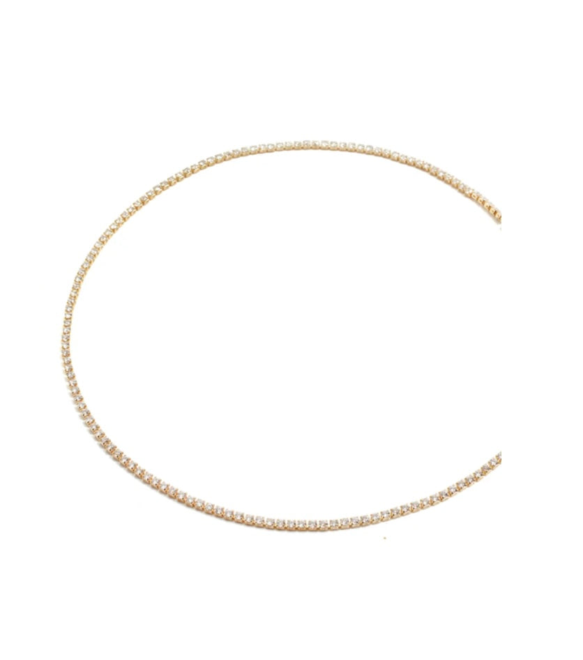 Collana zirconi placcato oro 14kt