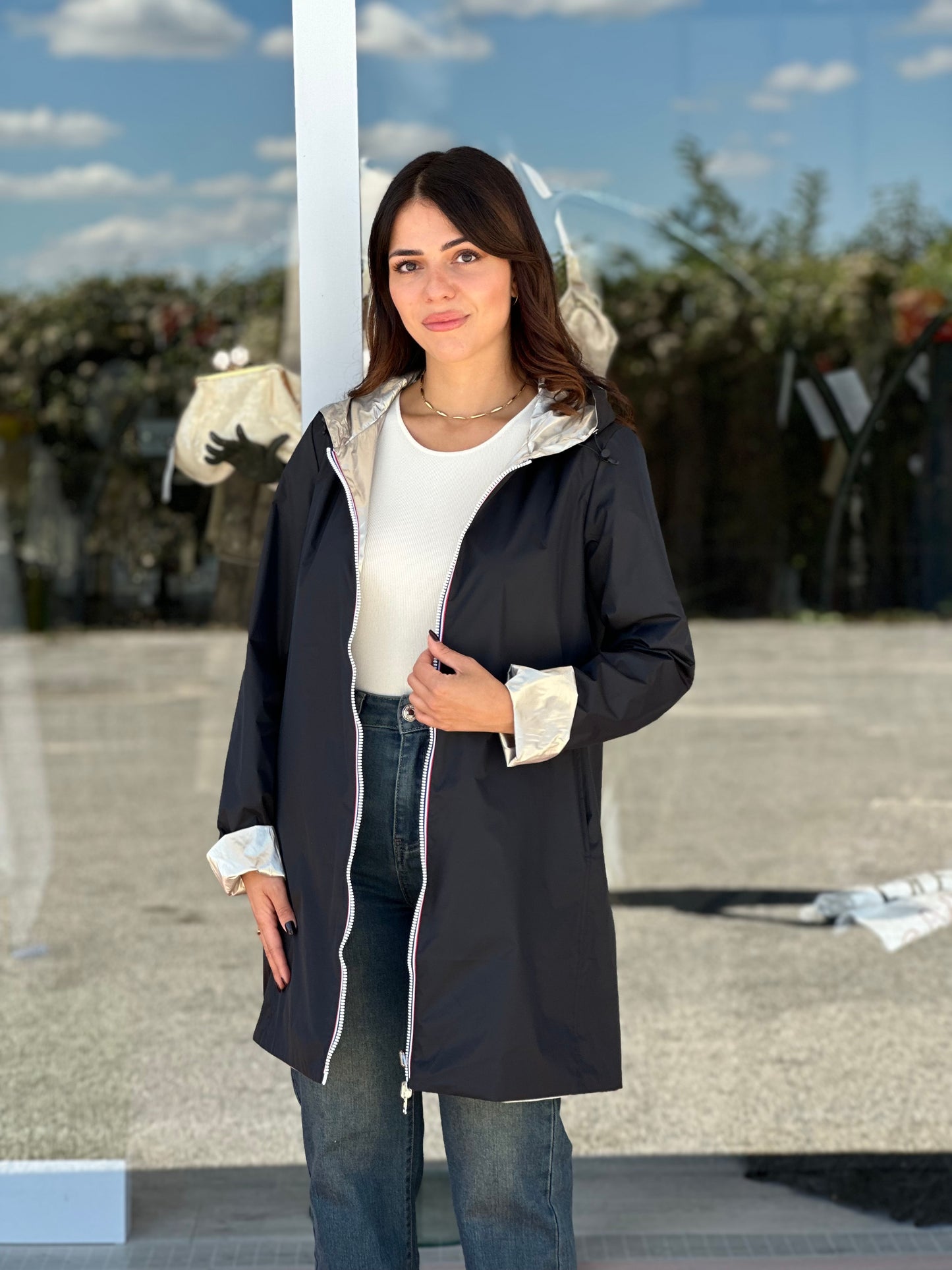 Giacca impermeabile double-face