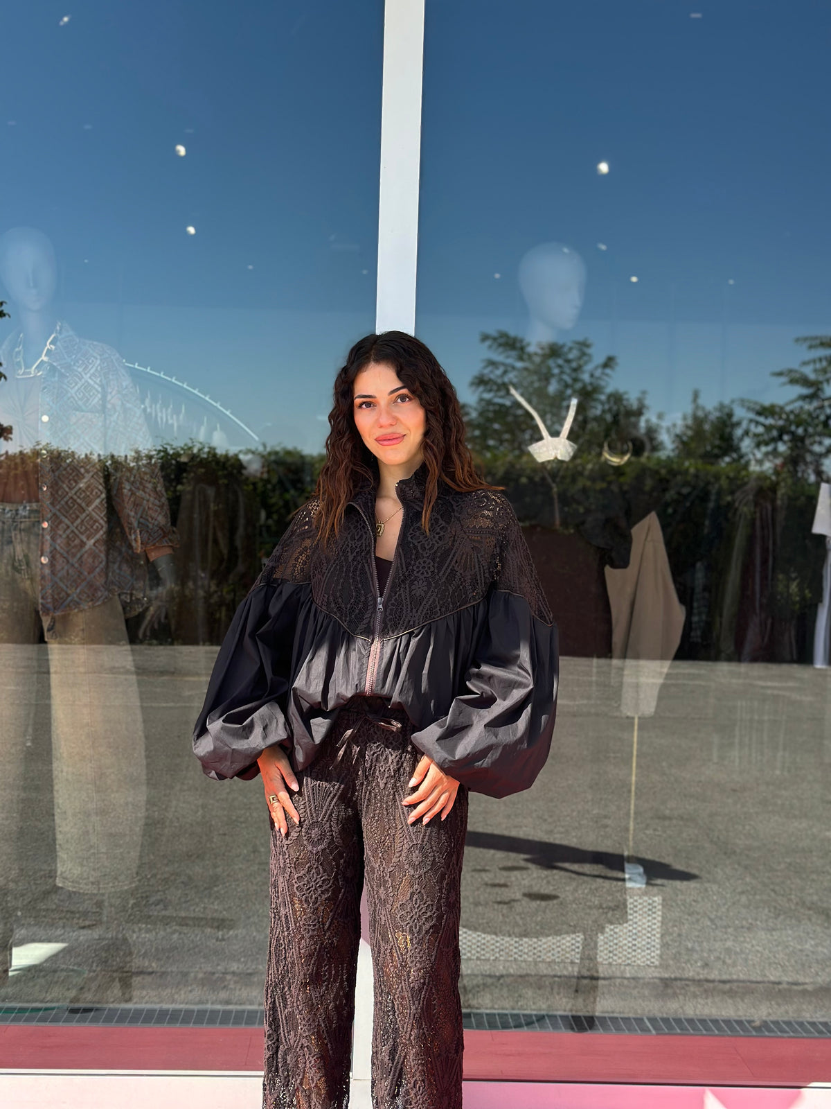 Pantaloni da completo in pizzo