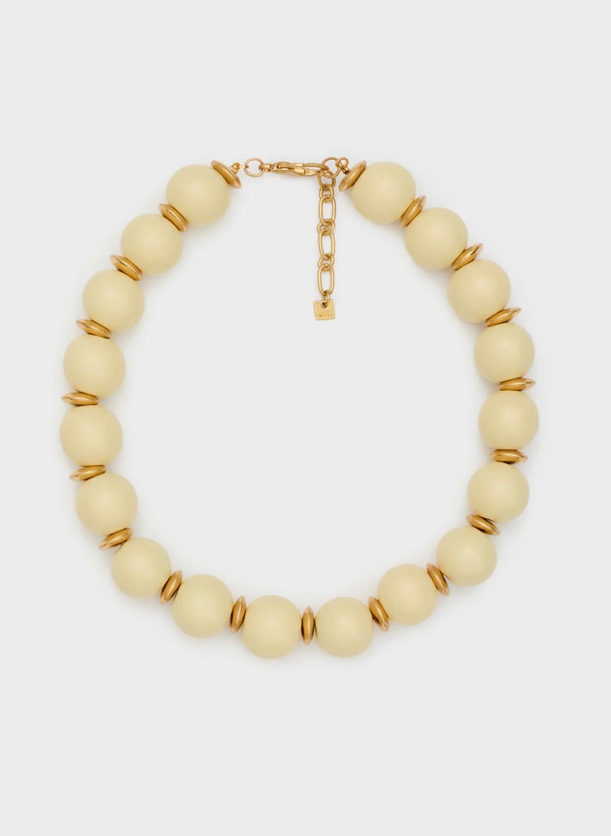 COLLANA MARY GIROCOLLO PERLE LEGNO PANNA