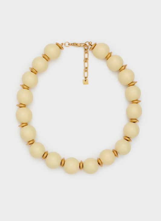 COLLANA MARY GIROCOLLO PERLE LEGNO PANNA