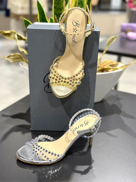 Sandali tacco con strass