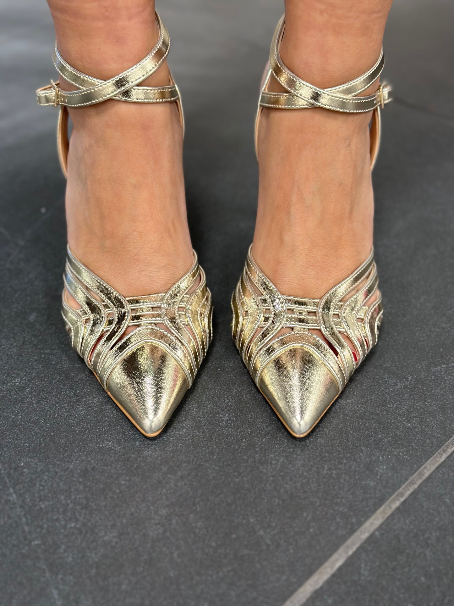 Décolleté slingback oro